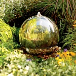 Фонтан-шар стальной разного размера, нержавеющий шар, зеркальный шар | фото 6